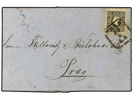 87 AUSTRIA. Yv.12. 1860. PRAGA Correo Interior. <B>3 Kr.</B> Negro Tipo II. - Sonstige & Ohne Zuordnung