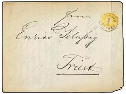 90 AUSTRIA. Mi.24. 1864. SISSK To TRIEST. <B>2 Kr.</B> Yellow, Printed Matter Rate. - Other & Unclassified