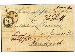 98 AUSTRIA. 1867 (November). Printed Matter Cover To HAINNSBACH Printed Ex Vienna But Mailed From PRAGUE Bearing Fiscal  - Other & Unclassified