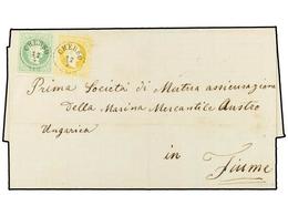 104 AUSTRIA. 1875 (April 27). Cover To FIUME Franked By 1867 <B>3kr.</B> Green Coarse Printing And 1874 <B>2kr.</B> Yell - Other & Unclassified