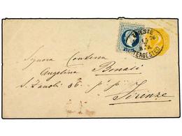 106 AUSTRIA. 1876 [Feb 15]. <B>2kr</B> Yellow Postal Stationery Envelope Used To Florence And Franked By 1874 Austria <B - Sonstige & Ohne Zuordnung