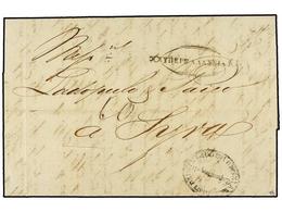 129 LEVANTE: CORREO AUSTRIACO. 1841. Entire Letter To SYRA (Greece) Struck With Fine Impression Of Oval Framed <B>AGENZI - Andere & Zonder Classificatie