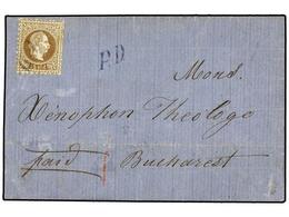 132 LEVANTE: CORREO AUSTRIACO. Mi.5. 1870 (Feb.). Cover From CONSTANTINOPLE To BUCHAREST Franked By 1867/74 <B>15s</B>.  - Sonstige & Ohne Zuordnung