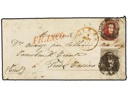 154 BELGICA. Of.7, 8. 1852. LIEGE To INSBRUCK (Tirol, Austria). Envelope Franked With <B>10 Cts.</B> Brown And <B>40 Cts - Other & Unclassified