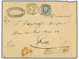 210 BELGICA. Of.30, 32. 1879. TOURNAI To LILLE (France). Envelope Franked With <B>10 Cts.</B> Green And <B>25 Cts.</B> O - Otros & Sin Clasificación