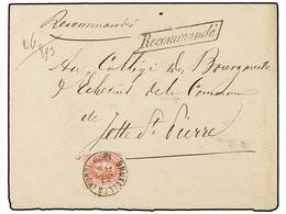 213 BELGICA. Of.34. 1879. BRUXELLES To JETTE. Envelope Franked With <B>40 Cts.</B> Rose Stamp. <B>RECOMMANDE</B> Mark An - Sonstige & Ohne Zuordnung
