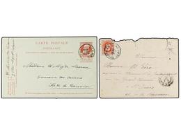 220 BELGICA. 1881-1909. Cover And Postal Stationery Sent To SAINT DENIS (Reunion Islands). Cover Faults But RARE Destina - Autres & Non Classés