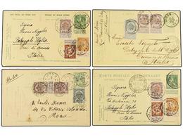 227 BELGICA. 1882-1905. FOURTEEN Covers And Cards To ITALY With Diverse Frankings. - Otros & Sin Clasificación