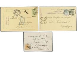 229 BELGICA. 1883-1906. FIVE Covers And Cards To DENMARK With Diverse Frankings. - Other & Unclassified