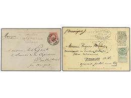235 BELGICA. 1888-95. TWO Postal Stationery Cards To MEXICO. - Other & Unclassified