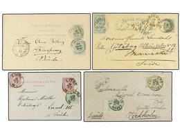 236 BELGICA. 1888-1900. EIGHT Covers And Cards To SWEDEN With Diverse Frankings. - Other & Unclassified