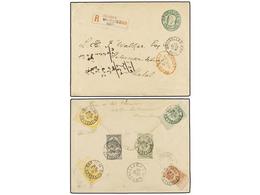 249 BELGICA. Of.52, 54 (2), 56, 57, 59. 1893. BRUXELLES To NATAL (South Africa). <B>10 Cts.</B> Green Postal Stationery  - Sonstige & Ohne Zuordnung