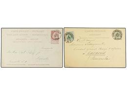253 BELGICA. 1893-1903. TWO Postal Stationery Cards To VENEZUELA. - Other & Unclassified