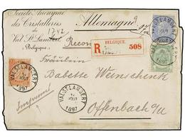 265 BELGICA. Of.56, 57, 60. 1897. VAL SAINT LAMBERT To GERMANY. Printed Matter Wrapper Franked With <B>5 Cts.</B> Green, - Autres & Non Classés