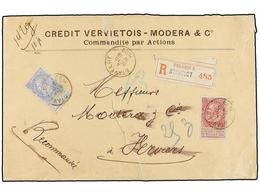 279 BELGICA. Of.60, 64. 1899. STAVELOT To VERVIERS. Envelope (vertical Break In The Front), Franked With <B>25 Cts.</B>  - Other & Unclassified