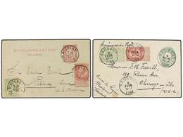 290 BELGICA. 1901. TWO Postal Stationery Envelopes To USA. - Other & Unclassified