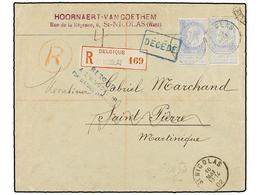 292 BELGICA. Of.60 (2). 1902. SAINT NICOLAS To SAINT PIERRE (Martinique Islands). Envelope Franked With Two <B>25 Cts.</ - Other & Unclassified