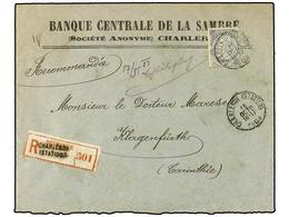 297 BELGICA. 1903. CHARLEROI To KLAGENFURTH (Carinthia). Envelope Franked With <B>50 Cts.</B> Grey, Sent Registered. Arr - Other & Unclassified