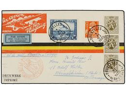 312 BELGICA. 1933 (1-VI). BRUSELAS A WERMELSKIRCHEN (Alemania). Primer Vuelo Nocturno <B>BRUSELAS-COLONIA</B>, Llegada E - Other & Unclassified