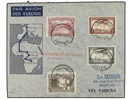 319 CONGO BELGA. 1935 (21-II). LULUABOURG A BRUSELAS. Primer Vuelo, Marca En Color Rojo, Al Dorso Llegada. (Mu. 46). - Other & Unclassified