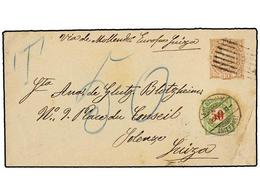 337 BOLIVIA. 1898. BOLIVIA A SUIZA. Entero Postal De <B>10 Ctvos.</B> Castaño, Tasada A La Llegada Con Sello Suizo De <B - Other & Unclassified