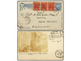 338 BOLIVIA. 1900. SUCRE A U.S.A. Entero Postal Con Fotografía Real Circulado Con Fraqueo Adicional De <B>2 Ctvos.</B> ( - Andere & Zonder Classificatie