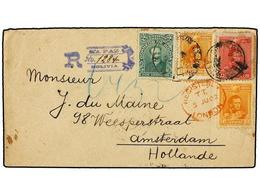 342 BOLIVIA. Sc.65 (2), 66+1. 1902. LA PAZ A HOLANDA. <B>2 Ctvos., 10 Ctvos. </B>(2) Y <B>20 Ctvos. </B>Carta Certificad - Otros & Sin Clasificación