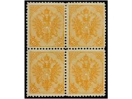 371 **/* BOSNIA-HERZEGOVINA. Fe.19. 1900-1901. <B>40 Heller </B>yellow. Block Of Four. Fresh And Fine A Rare Block. F. F - Autres & Non Classés