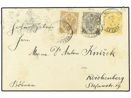 388 BOSNIA-HERZEGOVINA. 1903 (March 22). Three Colour Franking Cover To REICHENBERG Bearing 1900 <B>1h.</B> Grey Black,  - Sonstige & Ohne Zuordnung