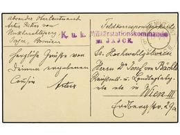 400 BOSNIA-HERZEGOVINA. 1915. Postcard To WIEN. <B>JAJCE</B> Cds And <B>K.U.K. MILITARSTATIONSKOMMANDO</B> <B>JAJCE. </B - Other & Unclassified