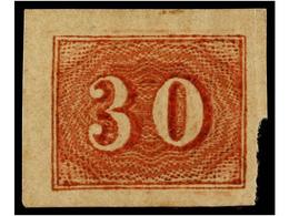 422 (*) BRASIL. Sc.23. <B>30 Reis</B> Rojo. <B>PRUEBA DE COLOR. </B>RARA. - Sonstige & Ohne Zuordnung