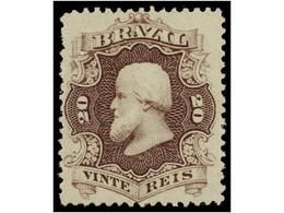 428 * BRASIL. Sc.54a. 1866. <B>20 Reis</B> Dull Violet With Original Gum. Fresh And Fine. - Other & Unclassified