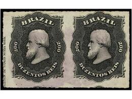 453 ° BRASIL. Sc.66 (2). 1878. <B>200 Reis</B> Negro. Pareja, Un Sello Parte De La Leyenda En Español A La Izquierda. MA - Sonstige & Ohne Zuordnung