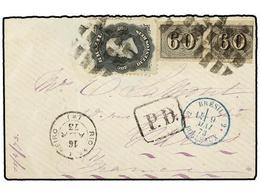 517 BRASIL. Sc.66, 24 (2). 1873. RÍO DE JANEIRO A PARÍS. <B>200 Reis</B> Negro Y <B>60 Reis </B>(2). Mat. <B>MUDO</B> <B - Sonstige & Ohne Zuordnung