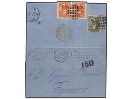 519 BRASIL. Sc.53 (2) Y 57. 1874. RIO GRANDE A FIGUEIRA. <B>10 Reis</B> Naranja (2) Y <B>80 Reis</B> Gris, Franqueo Al D - Sonstige & Ohne Zuordnung