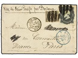 523 BRASIL. Sc.46,59. 1877. RIO DE JANEIRO A PARIS. <B>60 Reis</B> Negro, Dent. 13 1/2<B> </B>y <B>200 Reis</B>. Parte D - Sonstige & Ohne Zuordnung