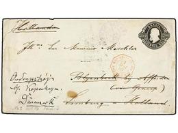 539 BRASIL. 1883. PORTO ALEGRE A HOLANDA Y Reexpedida A DINAMARCA. Entero Postal De <B>200 Reis</B> Negro, Fechador De < - Sonstige & Ohne Zuordnung