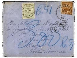 573 BRASIL. 1893. U.S.A. A S. PAULO. <B>5 Cts.</B> Castaño (defecto) Tasada A La Llegada Con Sello De Brasil De <B>300 R - Other & Unclassified