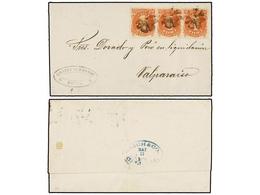 663 CHILE. Sc.17 (3). 1870. SALTA (Argentina) A VALPARAISO. Encaminada Hasta CALDERA (Chile) Por <B>LEACH AND CO/CALDERA - Other & Unclassified