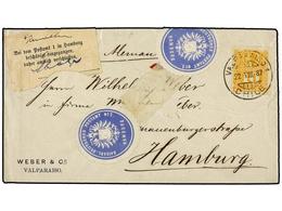 686 CHILE. Sc.29. 1887. VALPARAÍSO A HAMBURGO. <B>10 Ctvos.</B> Naranja. Carta Que Llegó Rota A Destino. Etiquetas De Ci - Other & Unclassified