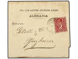 725 CHILE. Sc.38. 1895. VALPARAISO A ALEMANIA. FAJA DE PRENSA Circulada Con Sello De <B>2 Ctvos.</B> Rojo. - Sonstige & Ohne Zuordnung