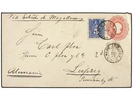 730 CHILE. Sc.28. 1895. LOS ÁNGELES A ALEMANIA. Entero Postal De <B>15 Ctvos.</B> Rosa Con Franqueo Adicional De <B>5 Ce - Sonstige & Ohne Zuordnung