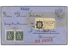 770 CHILE. Sc.30 (2). 1898. VALPARAÍSO A ALEMANIA. Entero Postal De <B>10 Ctvos. </B>con Franqueo Adicional De <B>1 Ctvo - Other & Unclassified