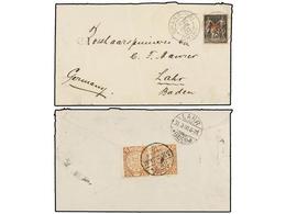 839 CHINA. 1900. Combination Cover To Lahr, Baden Franked On Reverse With China CIP <B>5 C.</B> Salmon Pink Pair Tied At - Sonstige & Ohne Zuordnung