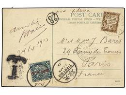 853 CHINA. Sg.221. 1913 (April 23). Postcard Endorsed 'via Siberia' Franked By 1912 <B>3c.</B> Blue-green Tied By <B>TIE - Other & Unclassified