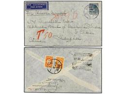 864 CHINA. 1936. VOORBURG (Holanda) A SHANGHAI. <B>50 Cts. </B>verde, Tasada A La Llegada Con Sellos De China De <B>30 C - Other & Unclassified