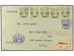 867 CHINA: OFICINAS POSTALES JAPONESAS. 1920. Registered Cover Franked Opt. Tazawa <B>2sx5</B> And <B>10s</B> Canc. <B>T - Autres & Non Classés