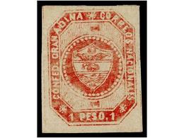 876 * COLOMBIA. Sc.7a. 1859. <B>1 Peso</B> Rosa. MAGNÍFICO. - Other & Unclassified
