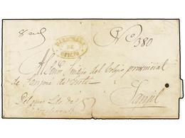 950 COLOMBIA. (1850 CA.). Envuelta Circulada A SAN GIL. Marca <B>BARICHARA/DE/OFICIO</B> En Color Verdoso. MUY RARA. - Other & Unclassified