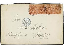 991 COLOMBIA. 1894. BARRANQUILLA A LONDRES. <B>10 Ctvos. (4). </B>Mat. Marítimo <B>LIGNE D/PAQ. FR. Nº 1</B> Y Llegada A - Other & Unclassified